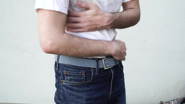 man with stomach ache