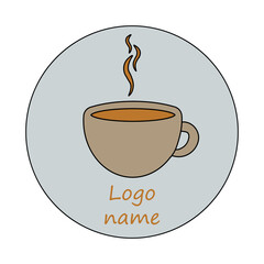 Coffee cup Logo design vector. Coffee-shop cafe Logotype concept icon.