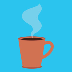 A cup of fresh coffee. Vector illustration. Flat style. Decorative design for coffee shops, posters, banners, postcards