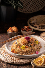 chinese rice or oriental food ready to eat