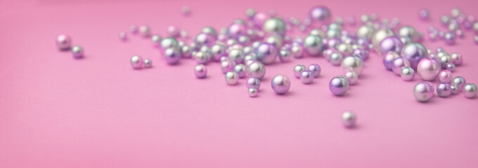 Pink gradient pearls on pink paper