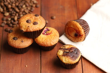 flavors of baked muffins