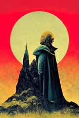 Traveller and the Moon Pop Art Poster Concept Art