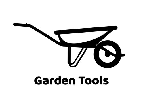 wheelbarrow garden cart icon in flat style