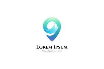 pin and water splash effect for travel business logo
