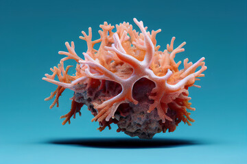 illustration of a coral, a marine invertebrate isolated - obrazy, fototapety, plakaty