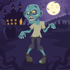 Fototapeta na wymiar Zombie cartoon halloween