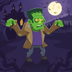 Frankenstein cartoon halloween