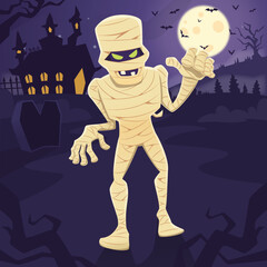 Mummy cartoon halloween
