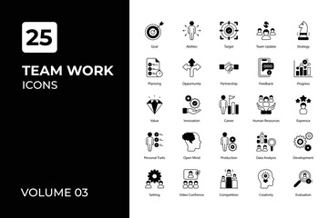 Team work icons collection.