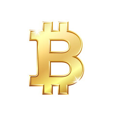 Bitcoin blockchain cryptocurrency golden icon. Open-source finance concept.