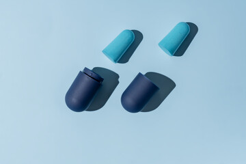 Soft foam earplug with individual capsule package. Accessories for good rest at night, block of any light and sound.