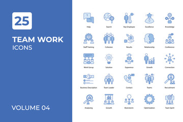 Team work icons collection.