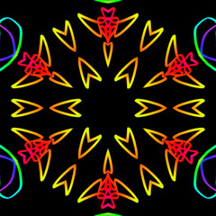 Abstract kaleidoscope background. Beautiful kaleidoscope seamless pattern. Multicolor mosaic texture. Seamless kaleidoscope texture. Unique kaleidoscope design