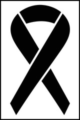 breast cancer awareness.black ribbon flat design. Vector illustration