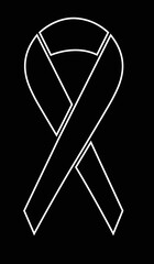 Cancer ribbon icon, Part of the medical icon set, line cancer ribbon