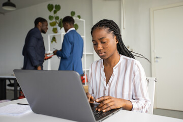 successful african business people in the office at work