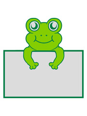 Text präsentieren Frosch Schild 