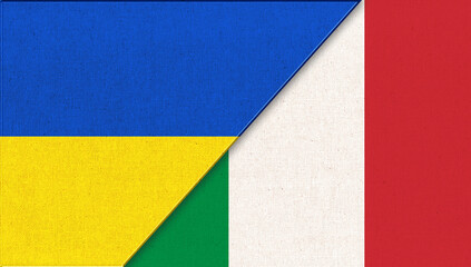 National symbols of Ukraine and Italy. Sportive competition