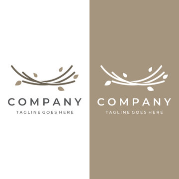 Bird's nest hipster logo creative design vector illustration template.