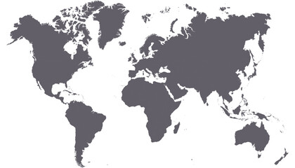 Naklejka premium World map. Silhouette map. Color vector modern. 