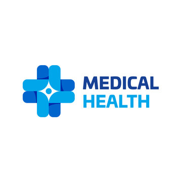 medical health logo template in flat design style