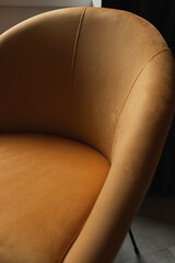 Soft comfortable orange lounge chair. Relaxation concept