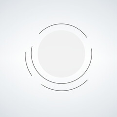 Grey white Abstract Hi-tech circle, cyber circle template. Stock vector illustration isolated on white background.