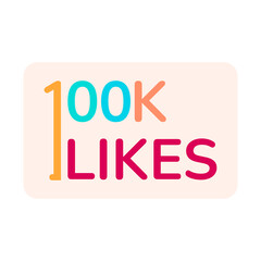 ILLUSTRATION THANK YOU 100K LIKES BANNER CELEBRATION. ICON TEMPLATE DESIGN VECTOR GOOD FOR SOCIAL MEDIA, CARD , POSTER