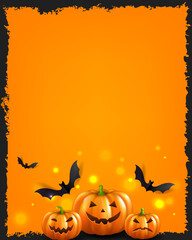 Halloween Card With Bats And Text