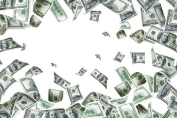 Us dollar. American money, falling cash. Flying hundred dollars background.