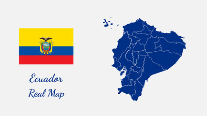 Ecuador real map vector