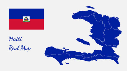 Haiti real map vector