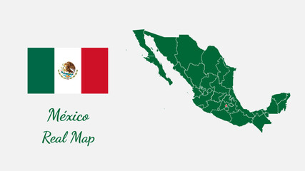Mexico real map vector