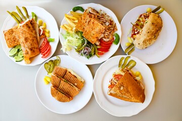 Turkish karisik atom  tost ( kasarli bazlama tost) . Sucuklu, Kasarli, kavurmali karisik tost. Flat baked bread toasted