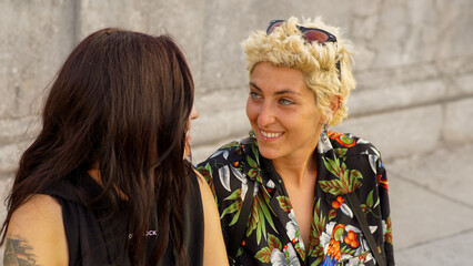 Portrait of a non-binary gender couple on a pride day