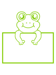 Schild zeigen Comic Frosch 