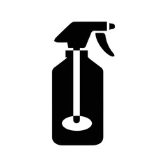Cleaning equipment spray bottle icon | Black Vector illustration |