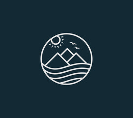 A line art icon logo of a modern house or home / real estate business