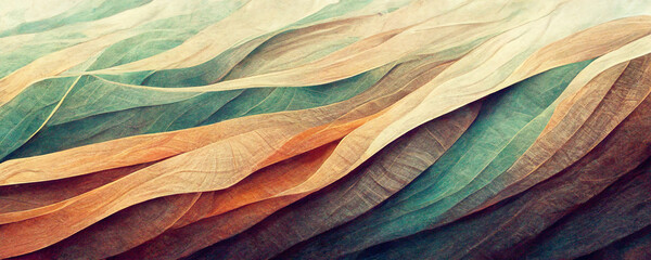 Wavy layers of soft fabric as panorama background