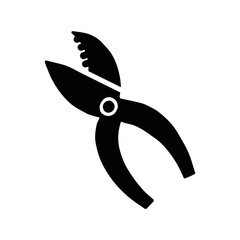 Fototapeta premium Cutter farming metal plier icon | Black Vector illustration |