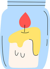 candle jar animal winter season cozy holiday clipart