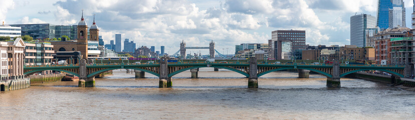 Panorama of London on the River Thames, beautiful cityscape