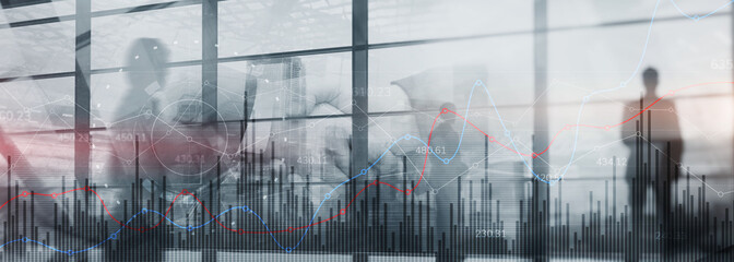 Analytics Banner. Finance Banking Business and Investment concept