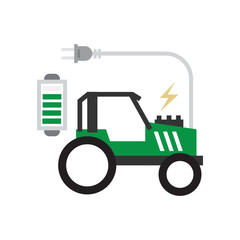 electric industrial vehicle. Eco truck with renewable energy source. nature conservation green energy concept. Vector outline set of different trucks, semi trailers. Freight transportation. Modern fla