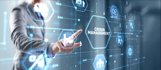 Obraz na płótnie Canvas Crisis management concept. Procedure for finding a solution to the crisis