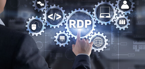 Remote desktop protocol. Networking internet technology concept