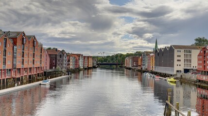 centre ville de Trondheim en Norv&egrave;ge, Gamle Bybro Bryggene i Trondheim