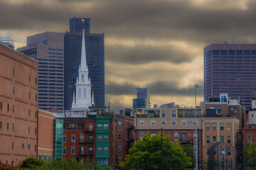 View of a corner of the city of Boston, Massachussetts, USA and its architecture