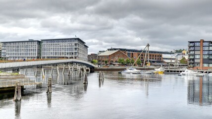 centre ville de Trondheim en Norvège, Gamle Bybro Bryggene i Trondheim	